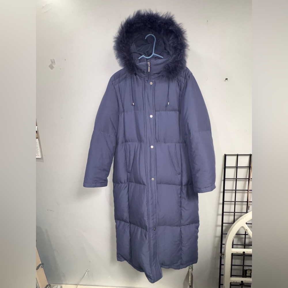 Utex Women's Hooded Blue Puffer Coat
